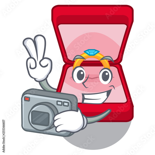 Photographer wedding ring box tables makeup cartoon