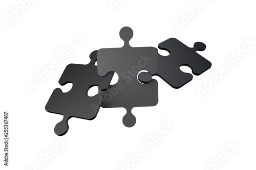 Three Jigsaw Puzzle Pieces on White