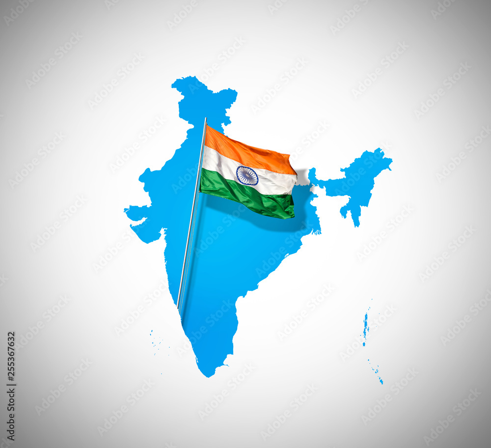 India map with india flag Stock Photo Adobe Stock