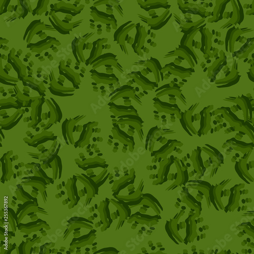 Forest camouflage of various shades of green colors
