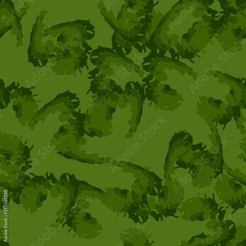 Forest camouflage of various shades of green colors
