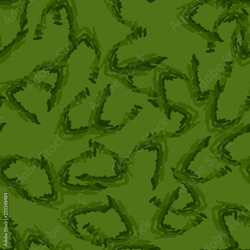 Forest camouflage of various shades of green colors