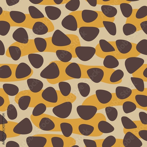 Fur inspired hand drawn seamless vector pattern. Fur inspired hand drawn seamless vector pattern. Cheetah spots on tan color fur.