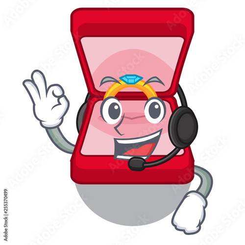 With headphone wedding ring box in character bag