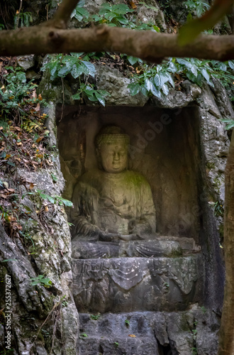 Stone Buddha statue of Lingyin temple in Hangzhou city