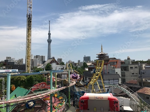 View of the Amusement Park - Hanayashiki in Asakusa, Tokyo, Japan