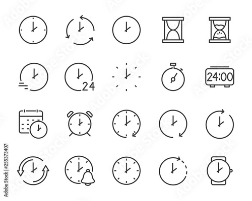 set of time icons, such as calendar, clock, reminder, hour, date
