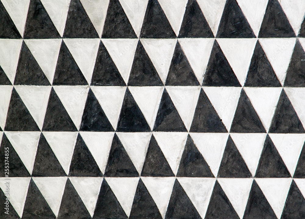 Fototapeta premium black and white triangle ornate pattern