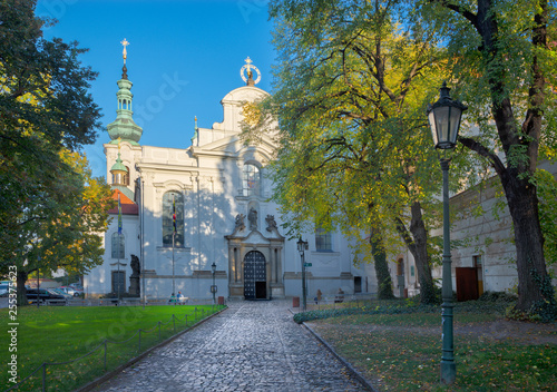 Photography Prague - The abroque facade of Strahov monastery.