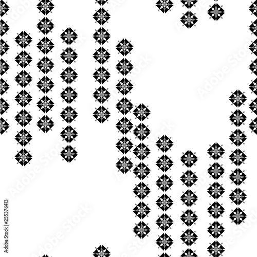 Simple ornament white and dark illustration with etnic arabic. Geometric ornament pattern.