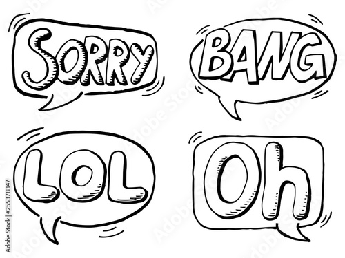 collection of comic style speech bubbles