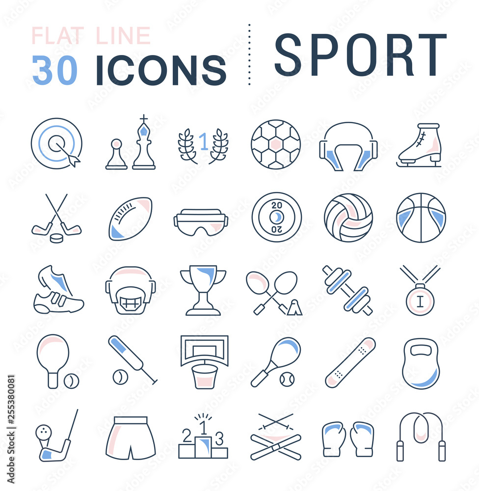 Set Vector Line Icons of Sport. Set Vector Line Icons of Sport.