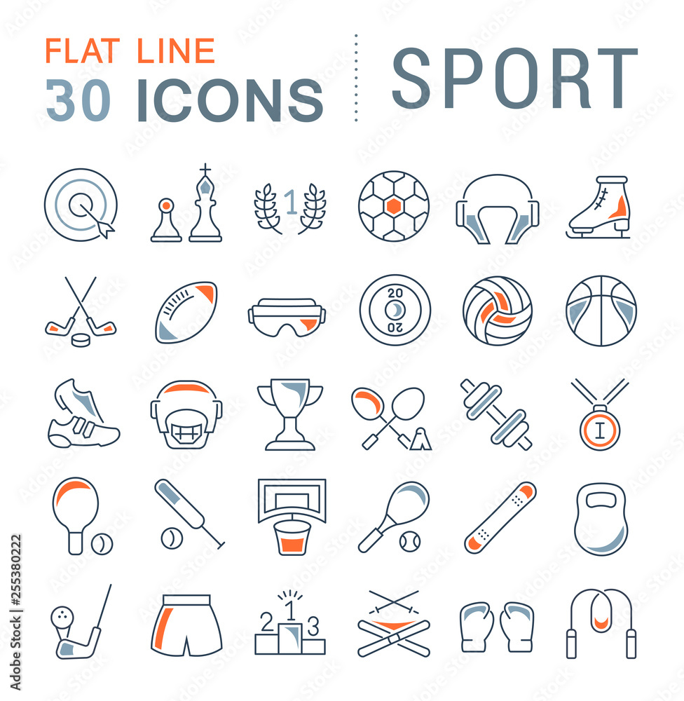 Set Vector Line Icons of Sport. Set Vector Line Icons of Sport.
