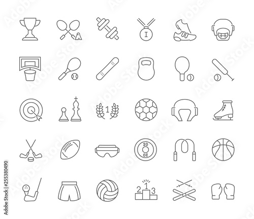 Set Vector Line Icons of Sport.