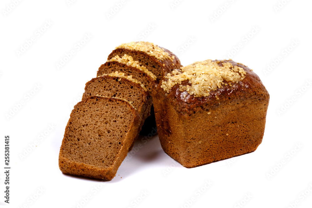 slices of bread on white background slices of bread on white background