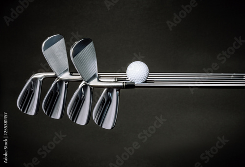 Golf clubs with ball