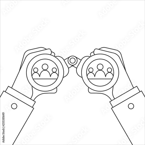 Hand and Binocular.