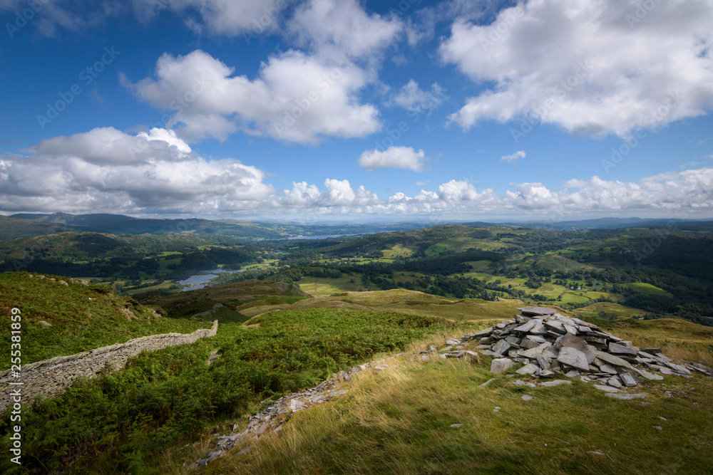 High viewpoint over the lake district of England