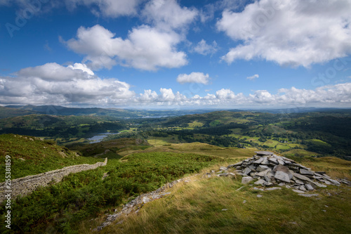 High viewpoint over the lake district of England