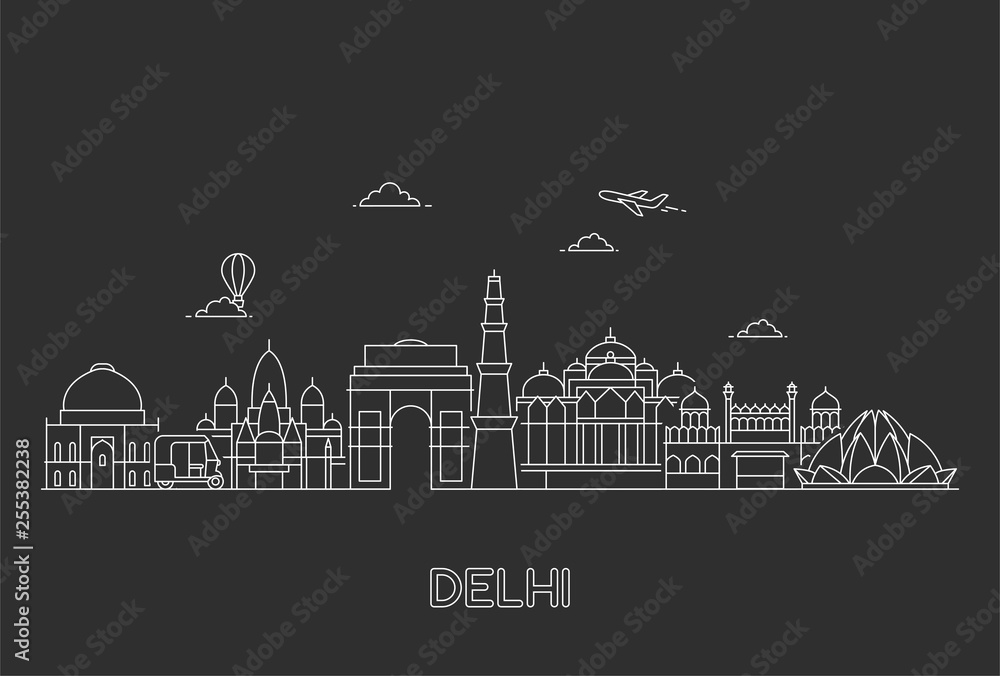 New Delhi skyline.