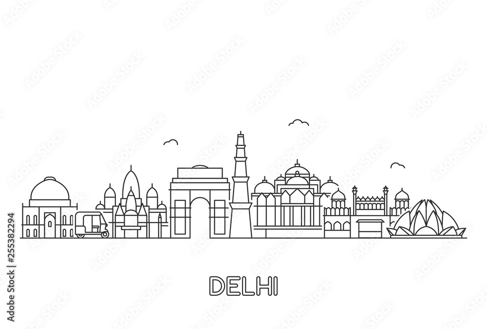 New Delhi skyline. New Delhi skyline.