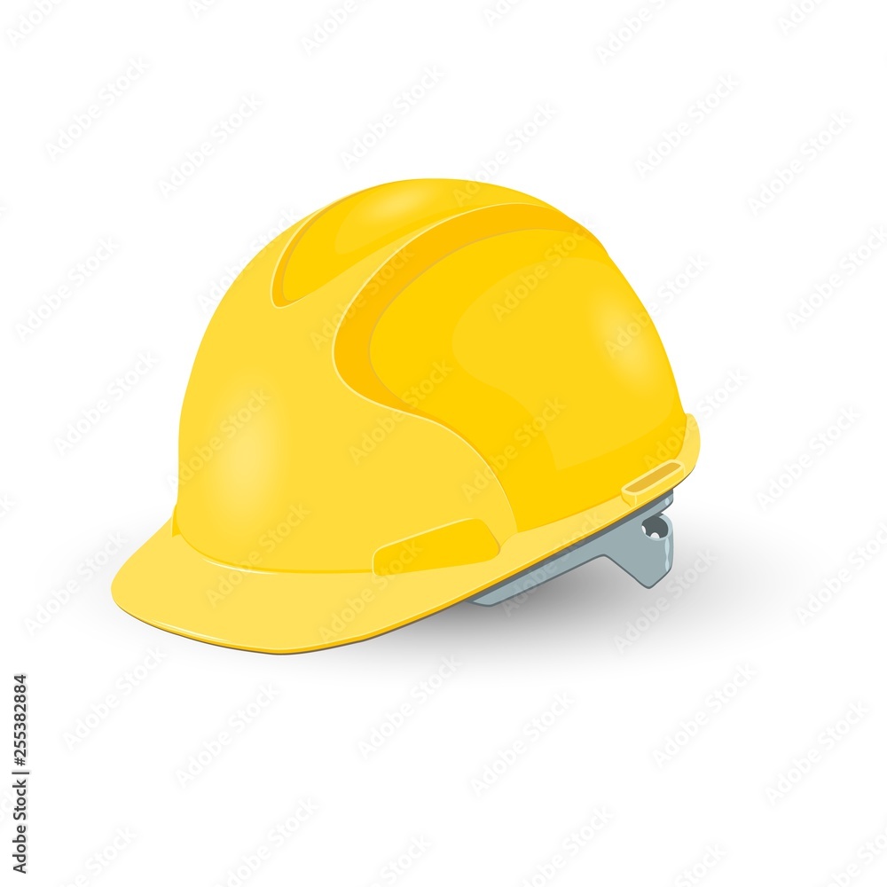 Fototapeta premium Yellow safety helmet isolated on white background