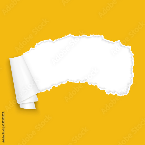 ripped open paper orange