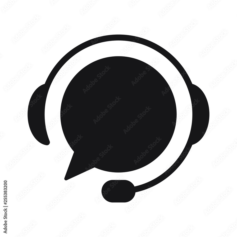 Support with speech bubble on white background. Flat vector support icon design. Support with speech bubble on white background. Flat vector support icon design.