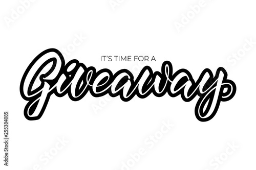 giveaway announcement, banner, card for your blod. Lettering giveaway