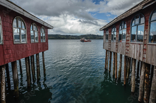 Palafitos en Castro. Chiloe, Chile.