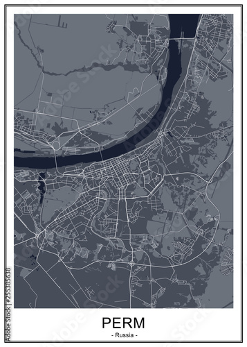 vector map of the city of Perm, Russia