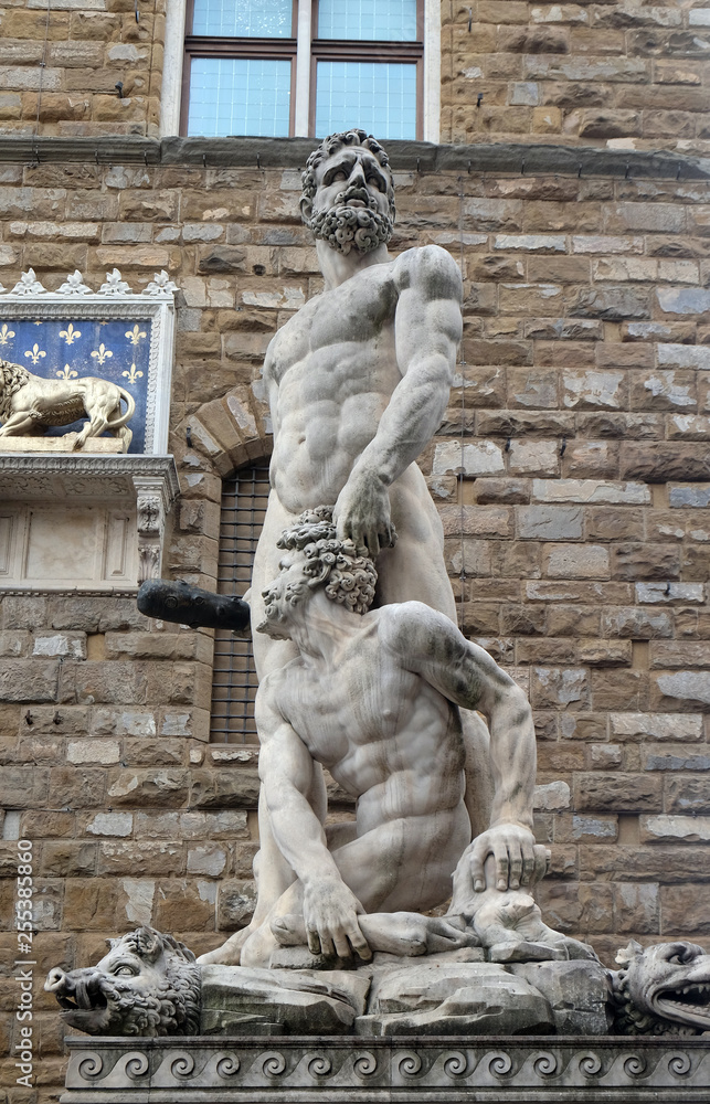 Hercules and Cacus statue in Piazza della Signoria in Florence, Italy