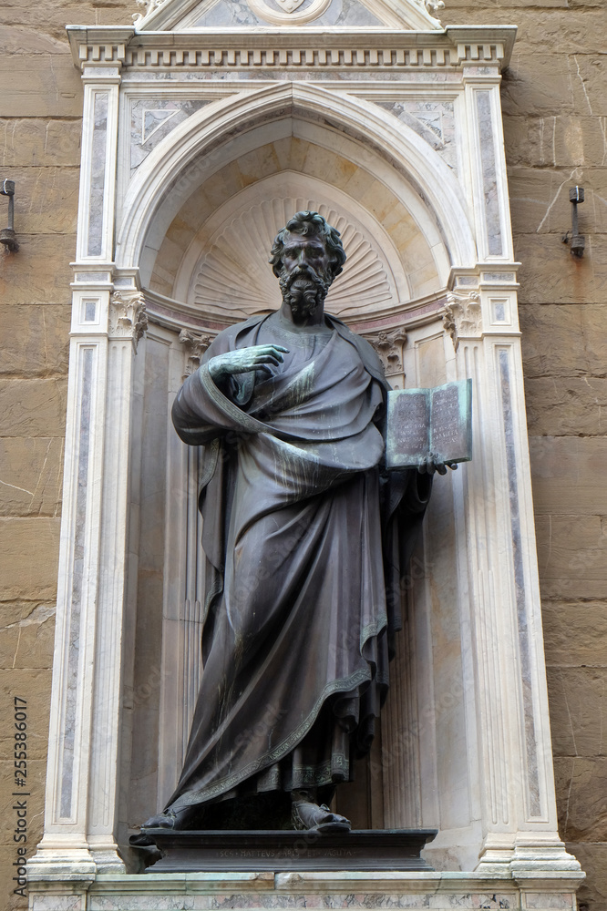 Saint Matthew the Evangelist by Lorenzo Ghiberti, Orsanmichele Church in Florence, Tuscany, Italy