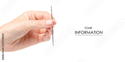 sewing needle in hand pattern on a white background. Isolation