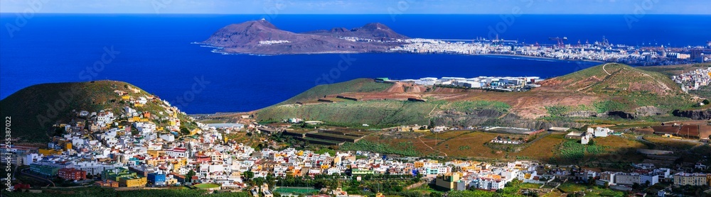 Gran Canaria island. view from Arucas town for Las Palmas. Canary islands