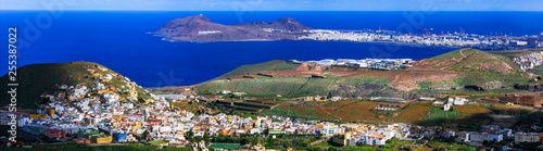 Gran Canaria island. view from Arucas town for Las Palmas. Canary islands © Freesurf