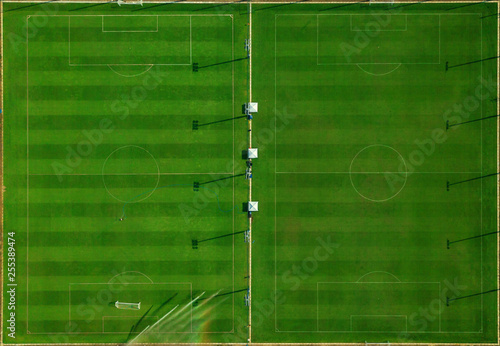 Top view of the football field. © escapejaja