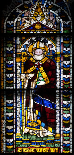 Stained glass window in the Cattedrale di Santa Maria del Fiore  Cathedral of Saint Mary of the Flower   Florence  Italy