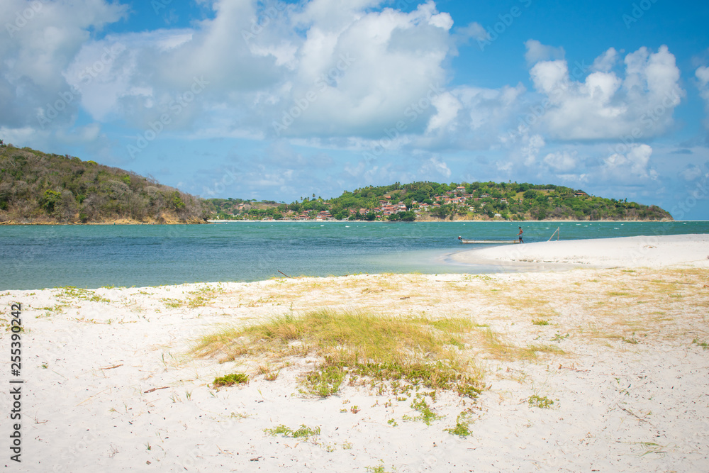 Ilha de Itamaraca, Brazil - Circa January 2019: A view of Pontal da Ilha beach, at the north tip of the island Ilha de Itamaraca, Brazil - Circa January 2019: A view of Pontal da Ilha beach, at the north tip of the island