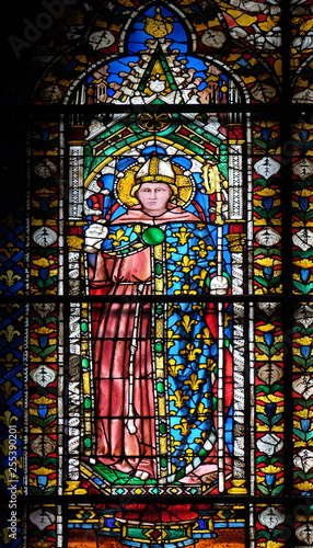 Stained glass window in the Cattedrale di Santa Maria del Fiore  Cathedral of Saint Mary of the Flower   Florence  Italy