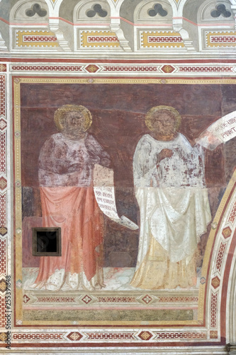 Saints, fresco in Basilica of Santa Croce (Basilica of the Holy Cross) in Florence, Italy