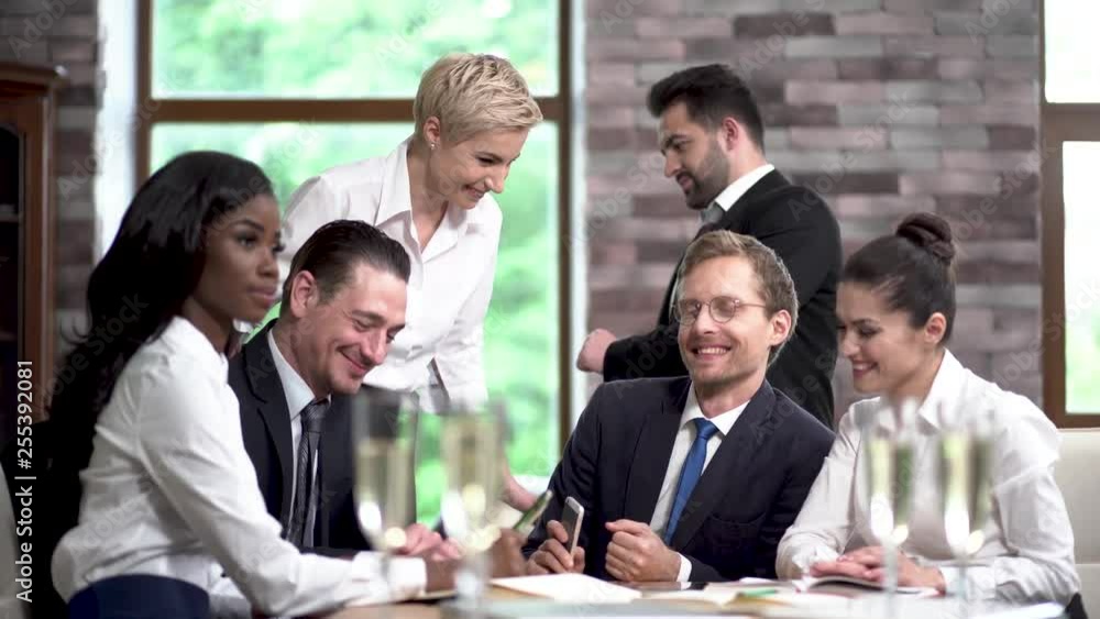 Young Managers in a Large Company Successfully Completed Business Negotiations. Young Managers in a Large Company Successfully Completed Business Negotiations.