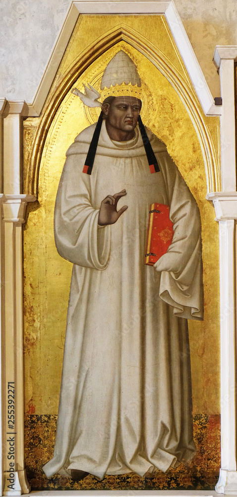 Saint Gregory, by Nardo di Cione, Basilica di Santa Croce (Basilica of the Holy Cross) in Florence, Italy