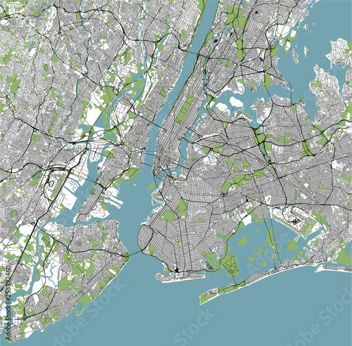 map of the New York City, NY, USA