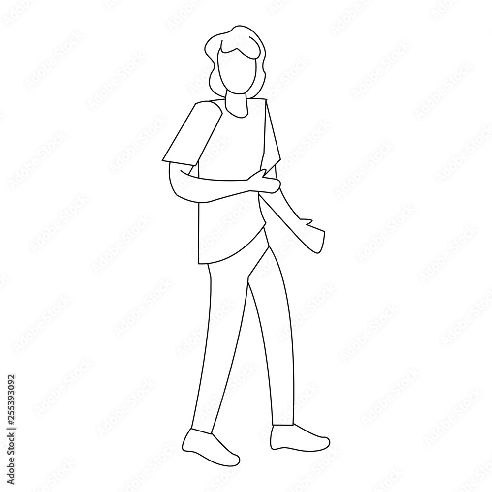 man standing linear man standing linear