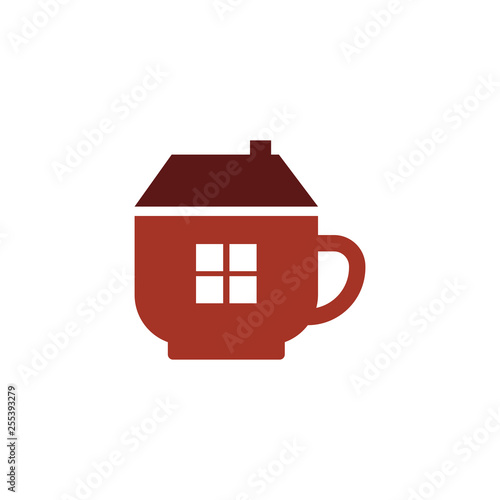 Coffee House Cafe Restaurant Flat Logo Vector Illustration 