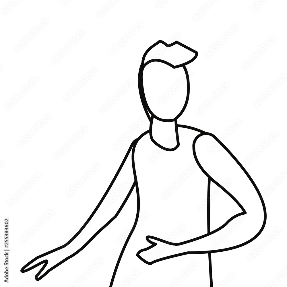 © djvstock - man portrait line