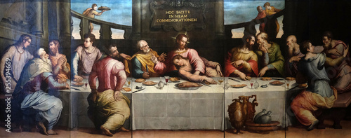 Tableau sur toile The Last Supper of Christ by Giorgio Vasari, Basilica di Santa Croce (Basilica o