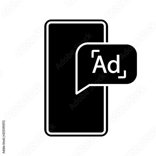 Mobile advertising glyph icon