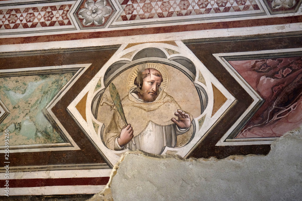 Saint, fresco in the Santa Maria Novella Principal Dominican church in Florence, Italy